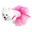 Light Pink Sleeveless Hot Pink Gauze Skirt With Hot Pink Rhinestone Bow Pet Dress DC039 